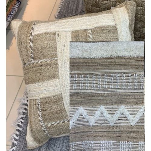 Párna juta, gyapjú 45x8x45 cm barna, fehér