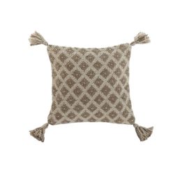 Párna rojtos pamut, juta 45x0x45 cm bézs, törtfehér