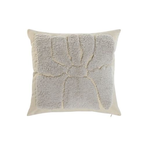 Párna hímzett pamut 45x8x45 cm bézs