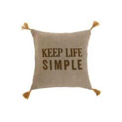 Párna rojtos pamut 45x8x45 cm barna