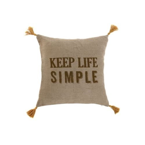 Párna rojtos pamut 45x8x45 cm barna